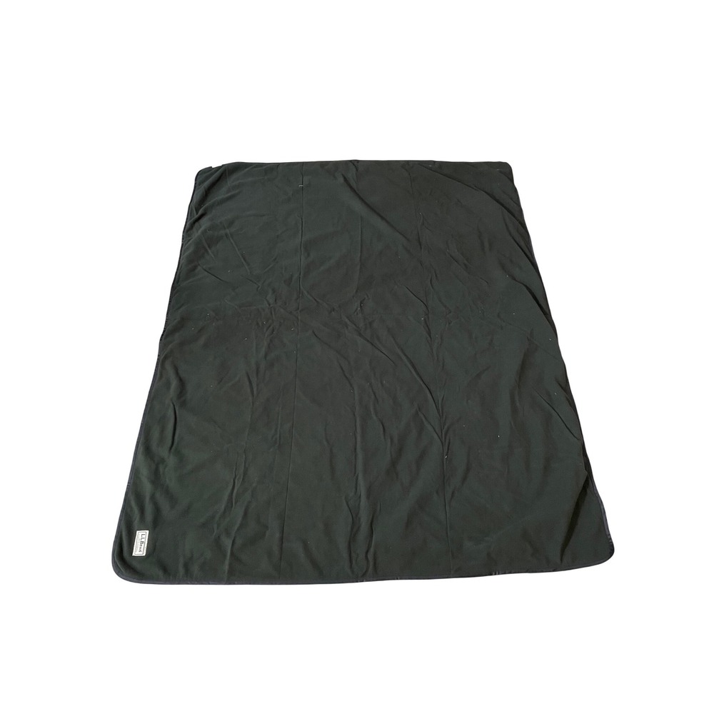 Vintage LL Bean Fleece Blanket‎ Throw Outdoor Camping Quilt Travel Green